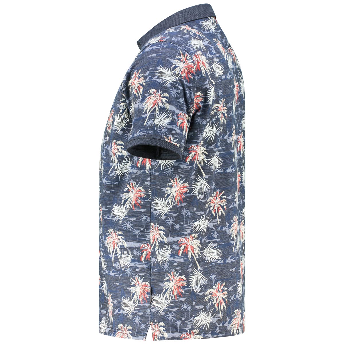 CASA MODA Poloshirt mit Allover-Muster dunkelblau