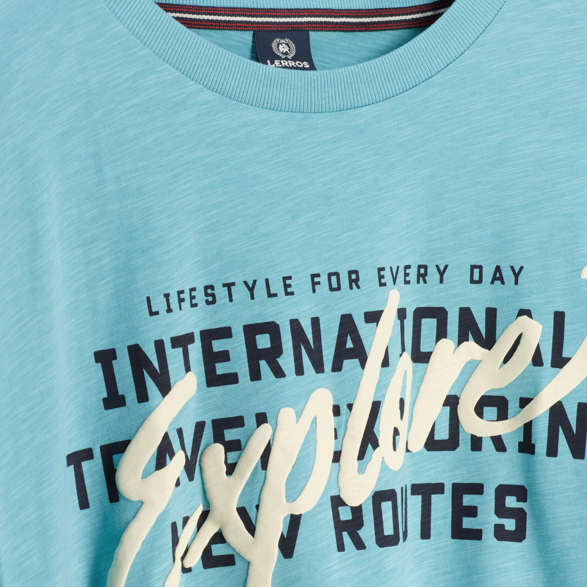 Lerros T-Shirt mit Print türkis