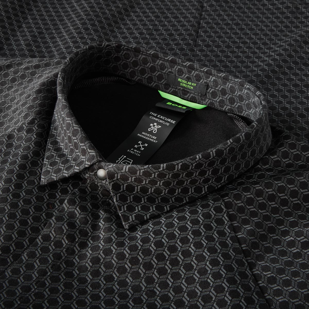 BOSS Freizeithemd mit Stretch, atmungsaktiv anthrazit