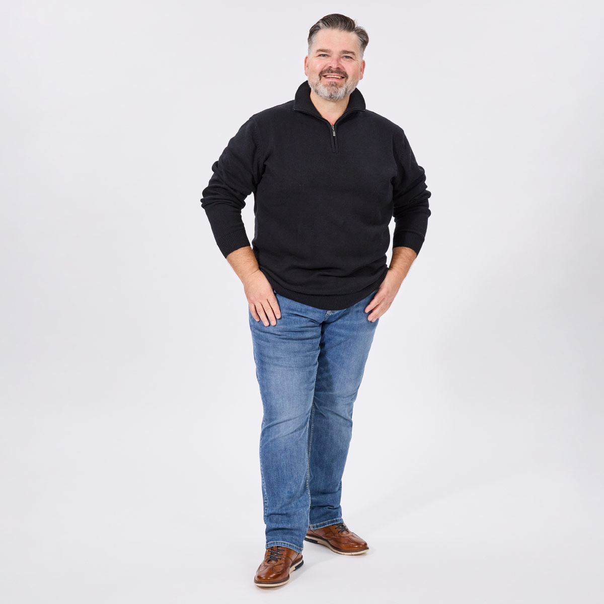 Pfundskerl Pullover mit Stehkragen schwarz