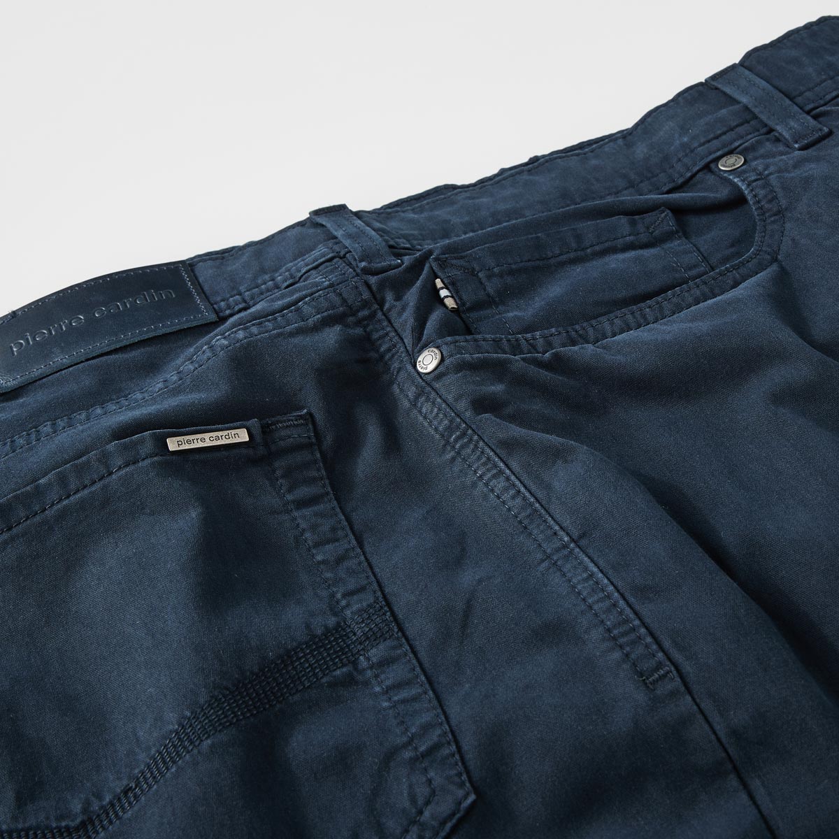 Pierre Cardin Baumwollhose mit Stretch "Lyon", Tapered Fit blau