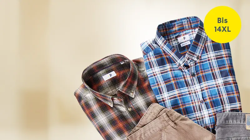 Karierte Herrenhemden in großen Größen bis 14XL