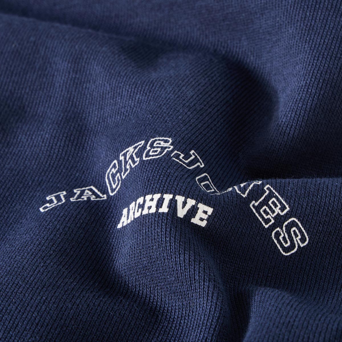 Jack&Jones Sweatjacke mit Label-Print blau