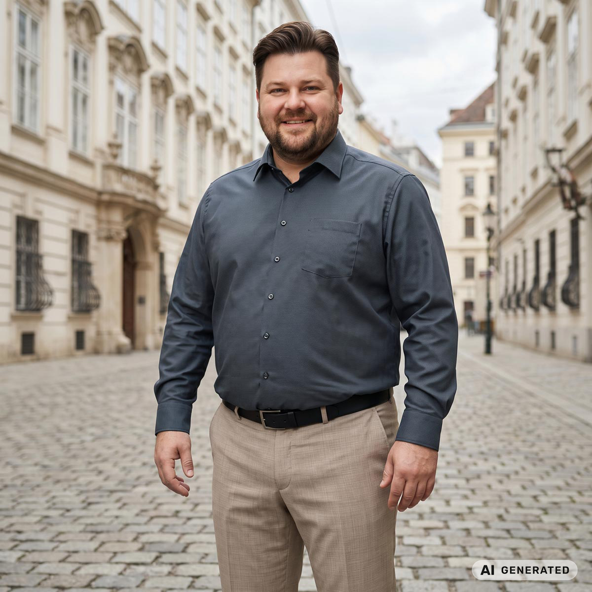 VENTI Businesshemd mit Allover-Muster schwarz