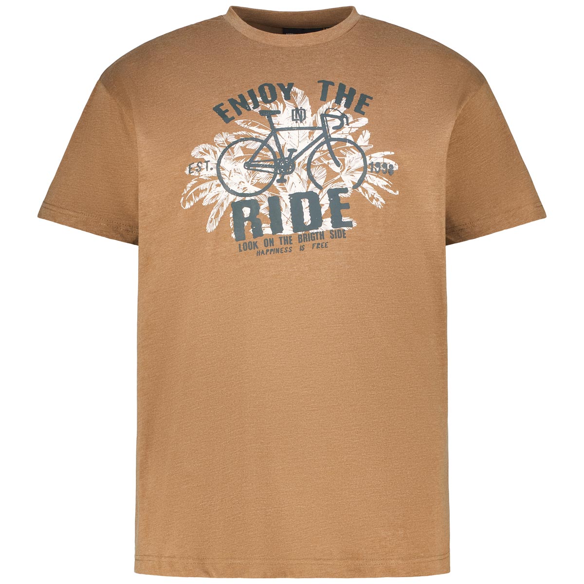 North T-Shirt mit Motiv-Print Farbe beige Größe: 4XL günstig online kaufen