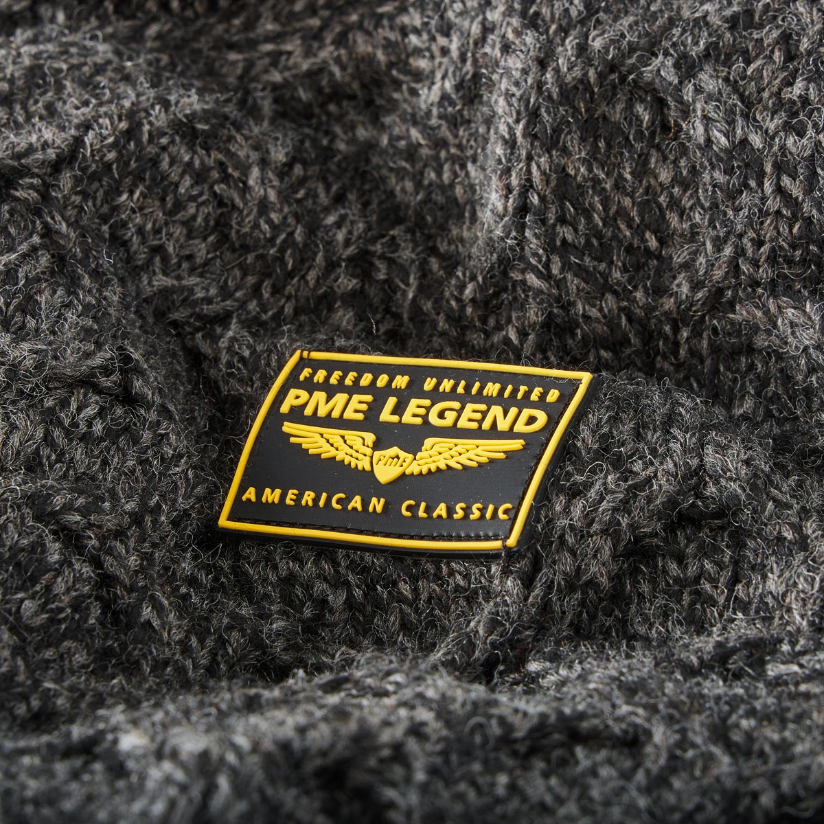 PME LEGEND Gefütterte Strickjacke anthrazit