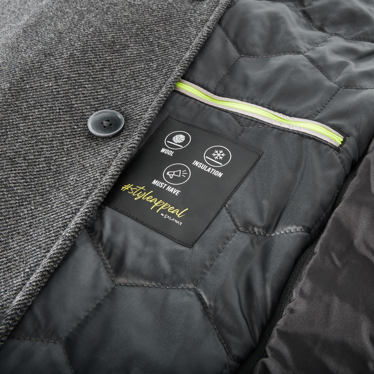 Calamar Wolljacke mit heraustrennbarem Westeneinsatz schwarz