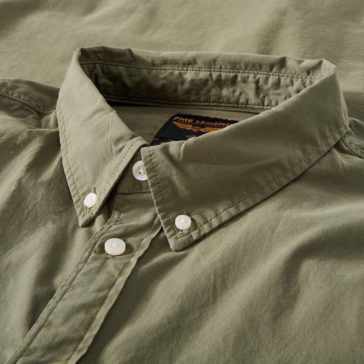 PME LEGEND Freizeithemd aus Baumwolle oliv