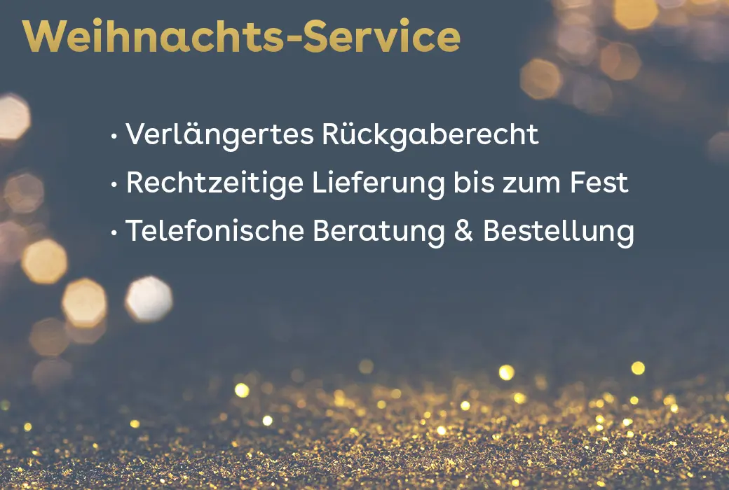 Hinweise zum verlängerten Rückgaberecht und zur rechtzeitigen Lieferung zu Weihnachten