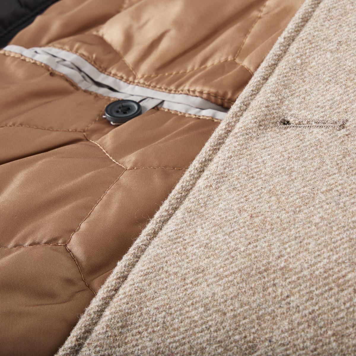 Calamar Wolljacke mit heraustrennbarem Westeneinsatz braun