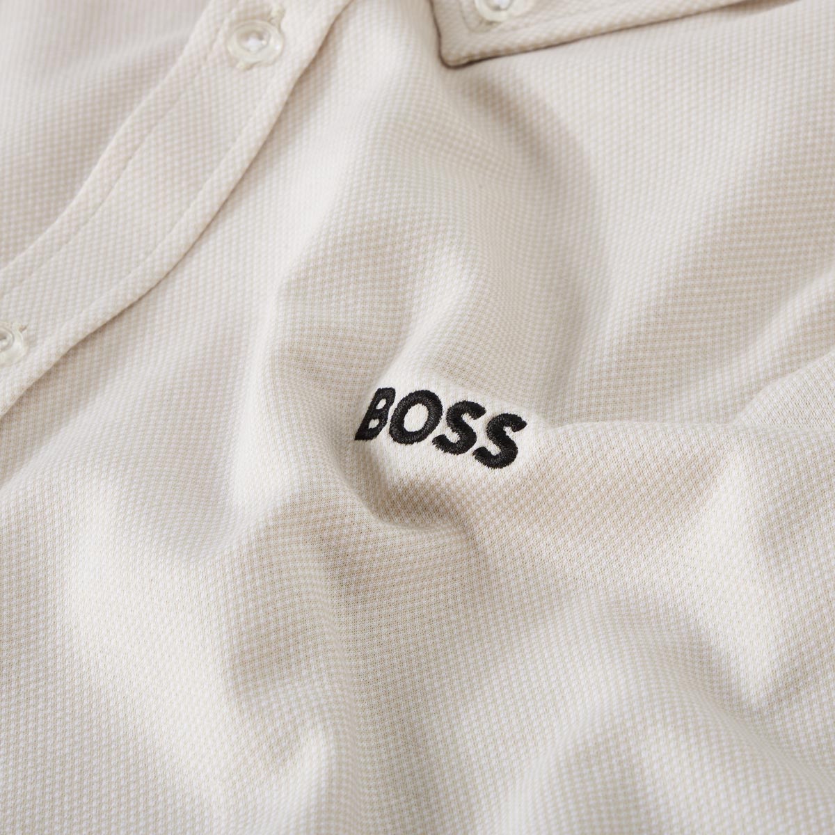 BOSS Freizeithemd aus Baumwoll-Jersey, knitterfrei und atmungsaktiv beige