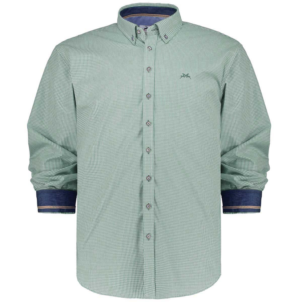 Maddox Kariertes Trachtenhemd grün/weiß