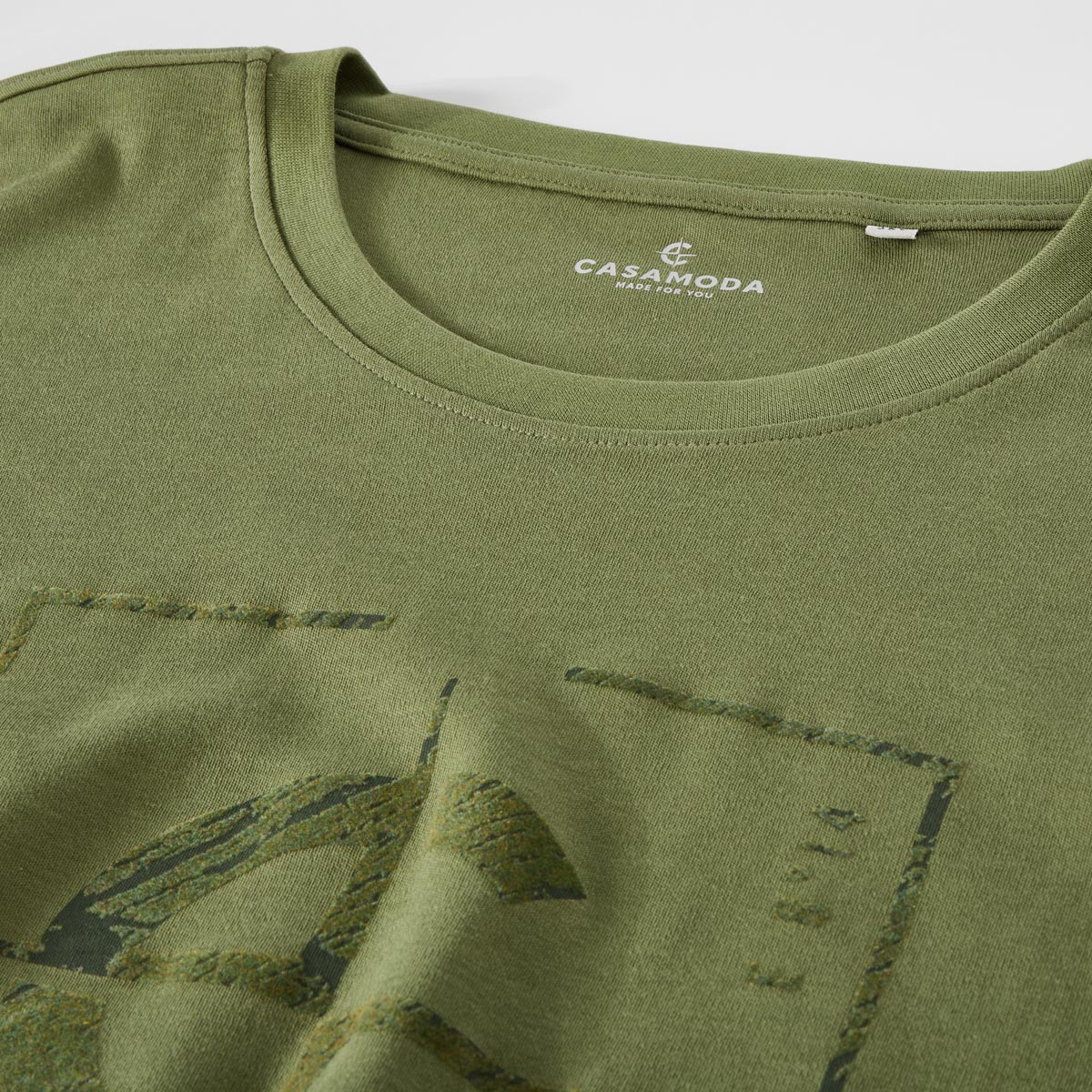 CASA MODA T-Shirt mit Label-Print grün