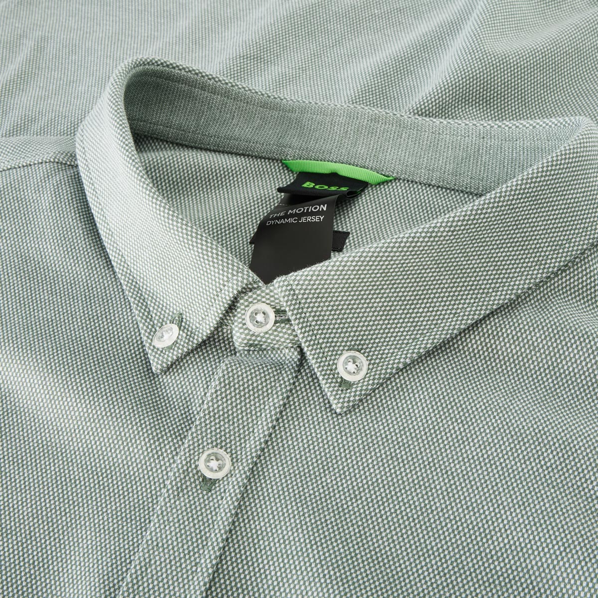 BOSS Freizeithemd aus "Dynamic Jersey" dunkelgrün