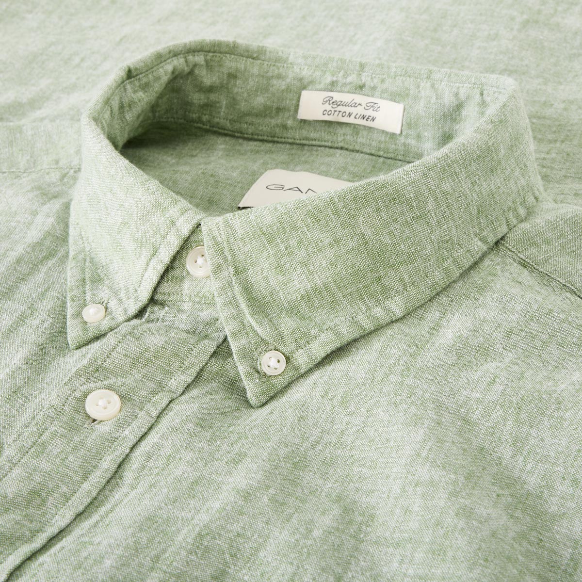 Gant Freizeithemd mit Leinen grün