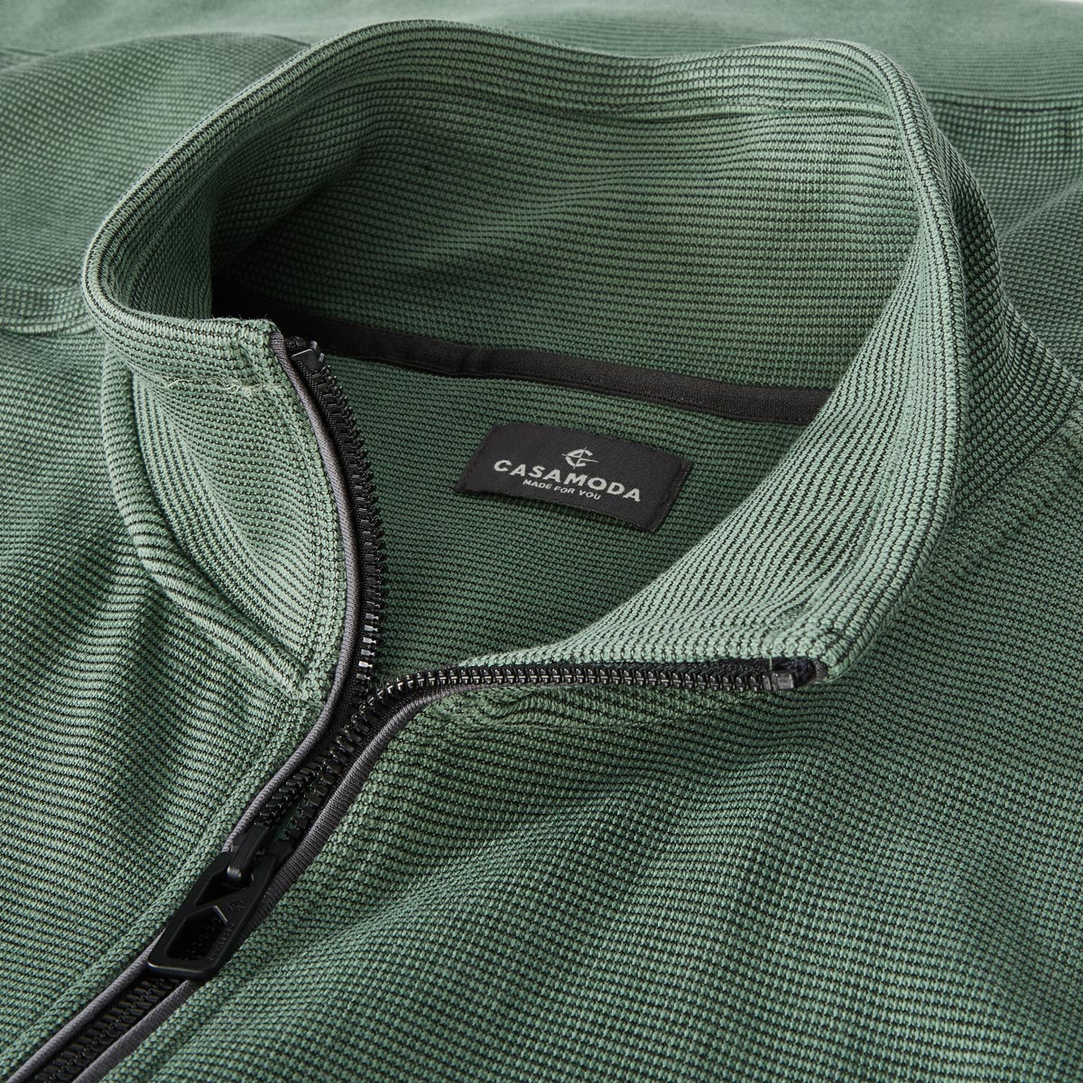 CASA MODA Sweatjacke aus Baumwollmischung grün