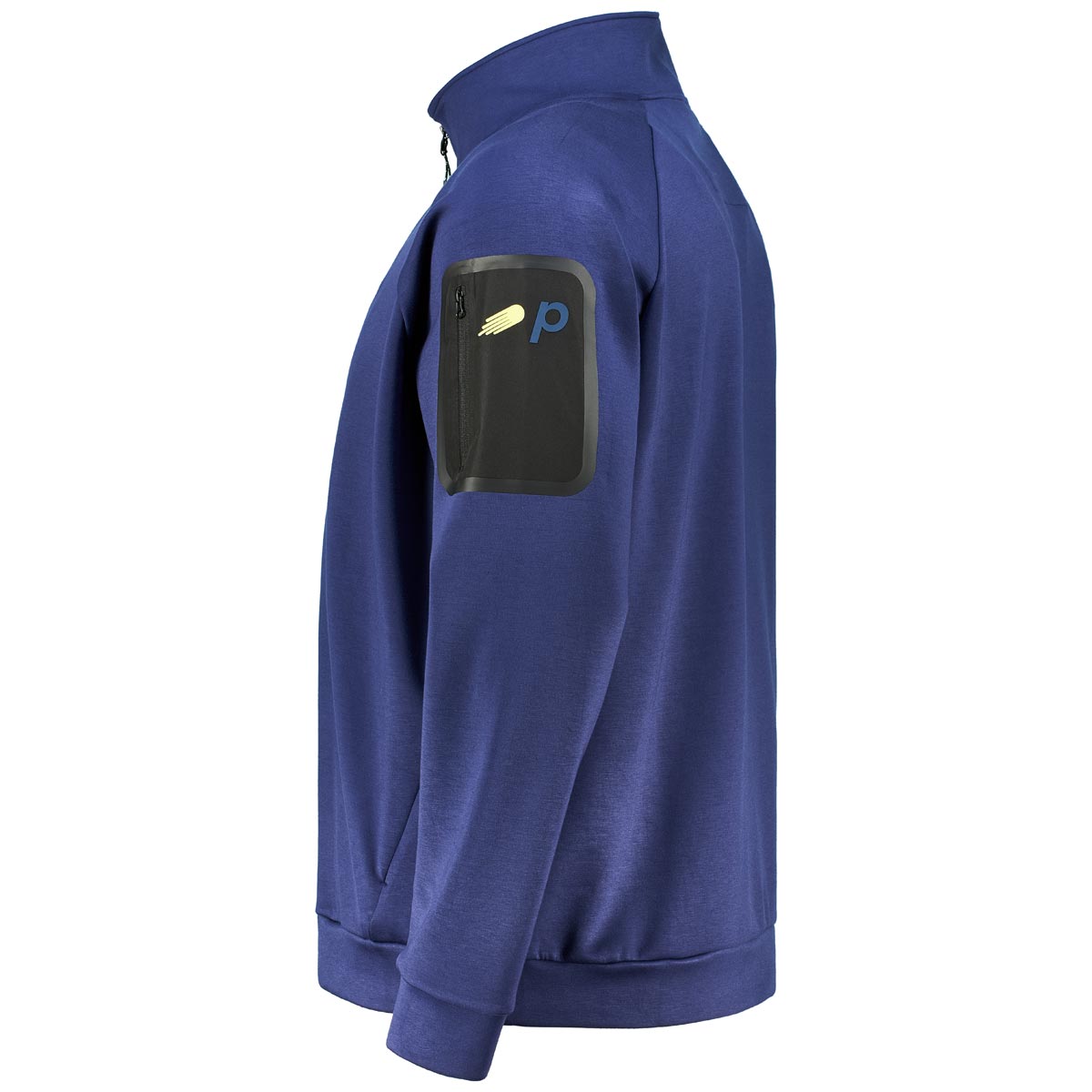Pfundskerl Sweatshirt mit Troyerkragen mittelblau