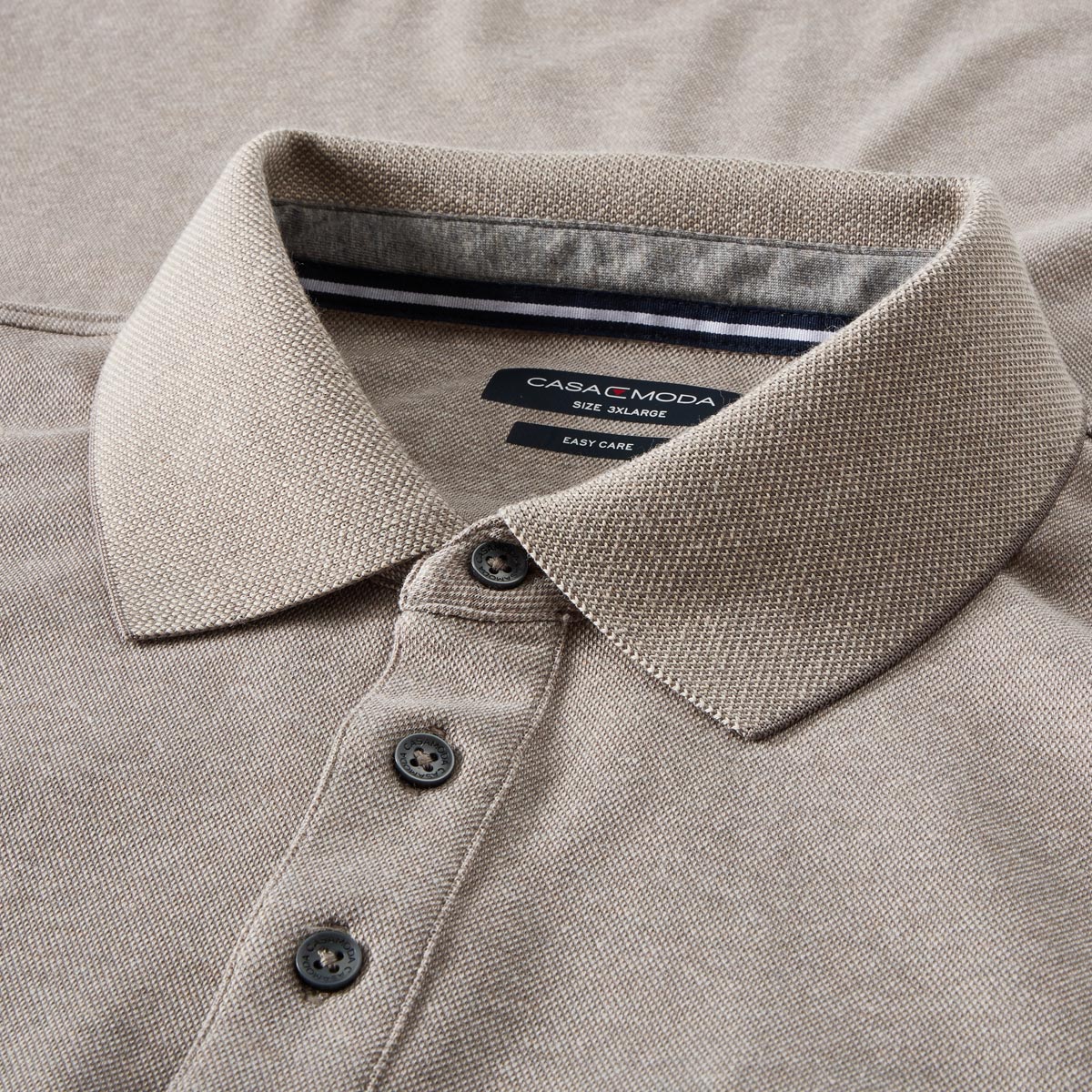 CASA MODA Pflegeleichtes Stretch-Poloshirt beige