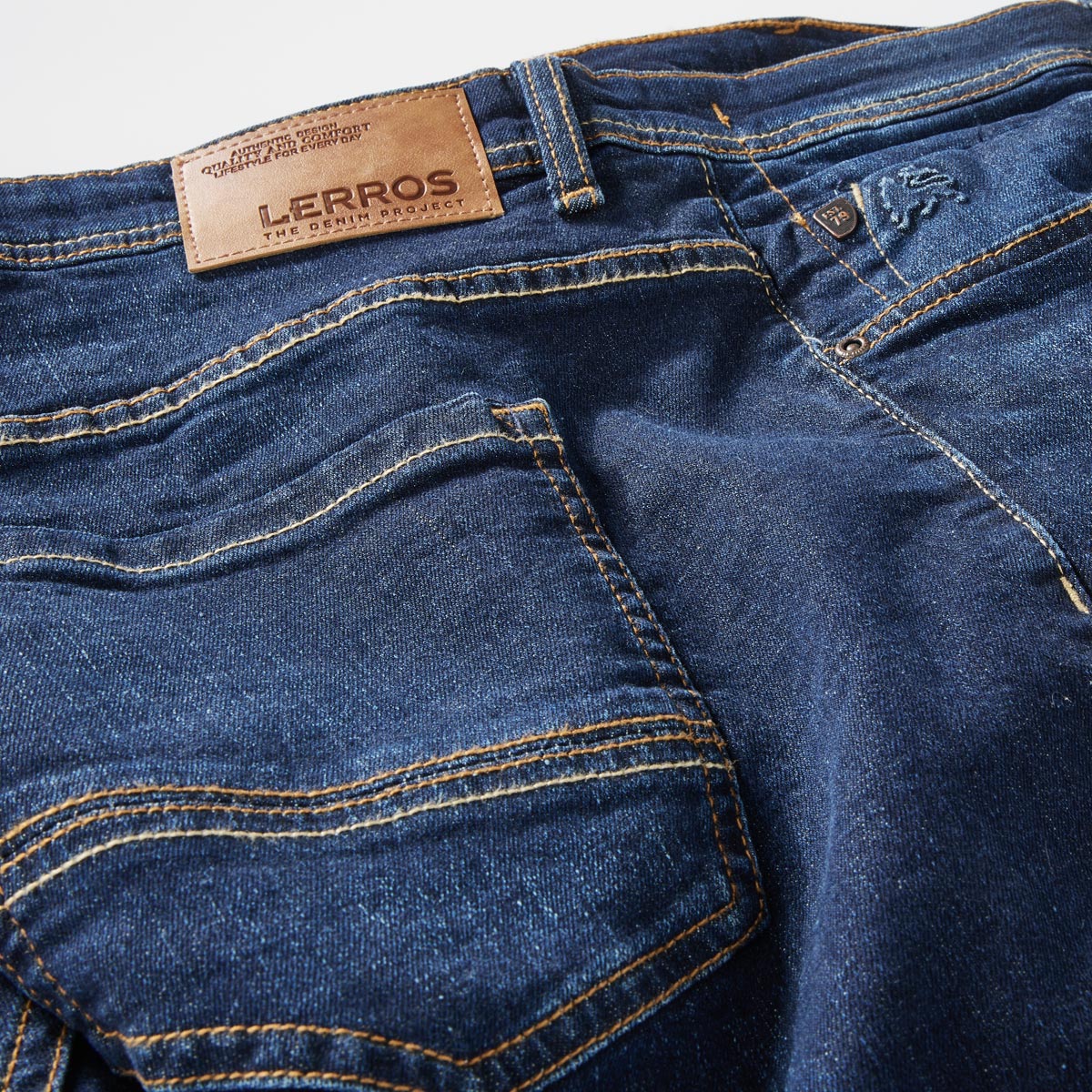 Lerros Stretch-Jeans "Baxter" im 5-Pocket Stil, Regular Fit dunkelblau
