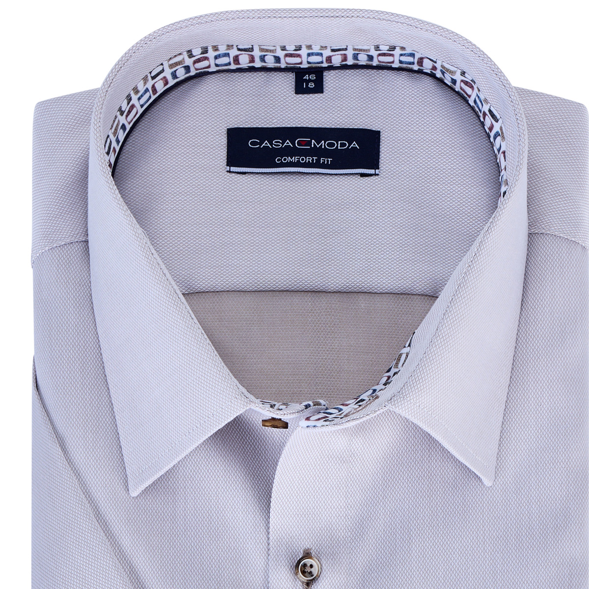 CASA MODA Businesshemd, kurzarm, bügelfrei beige