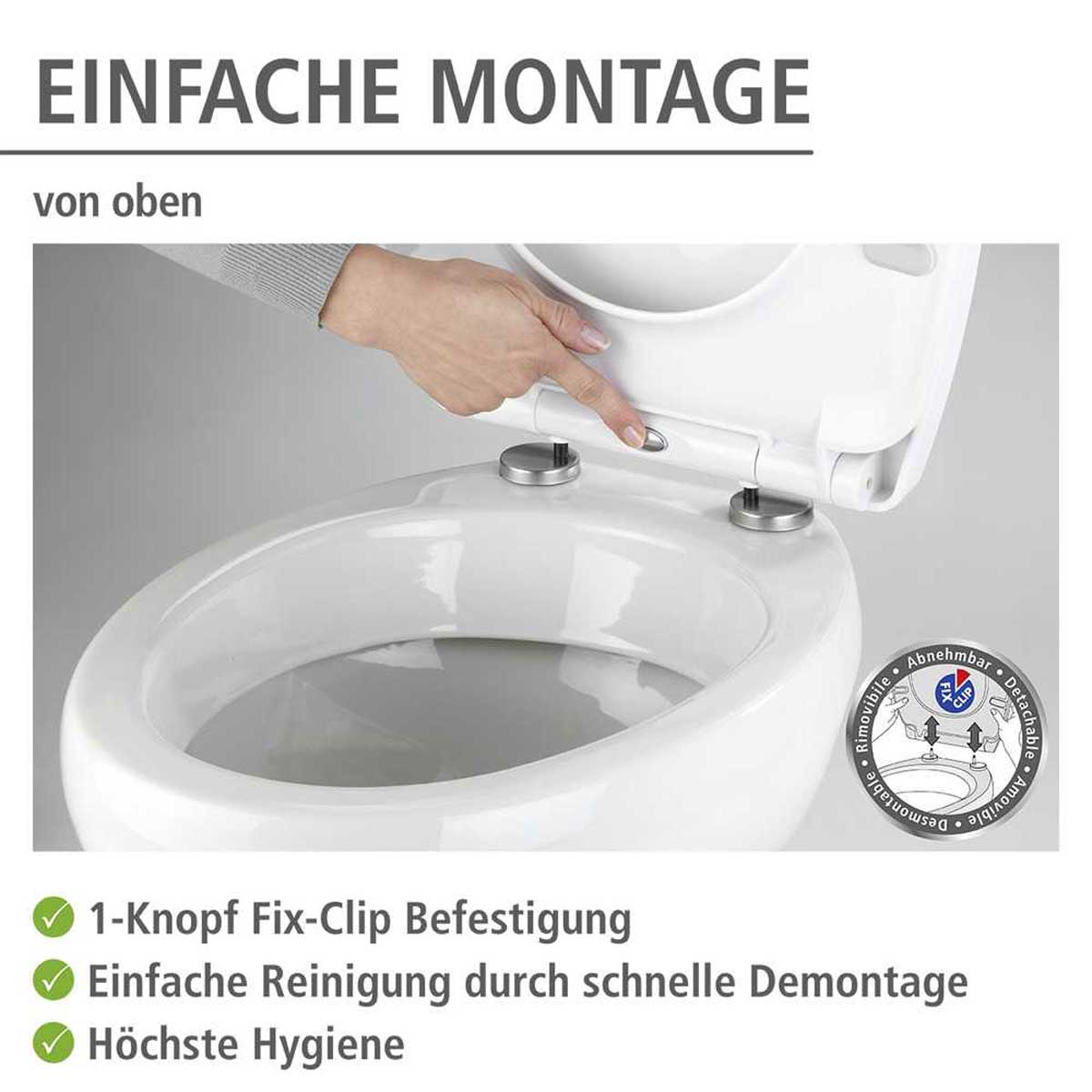 Wenko Extra-belastbarer WC-Sitz mit Absenkautomatik sand