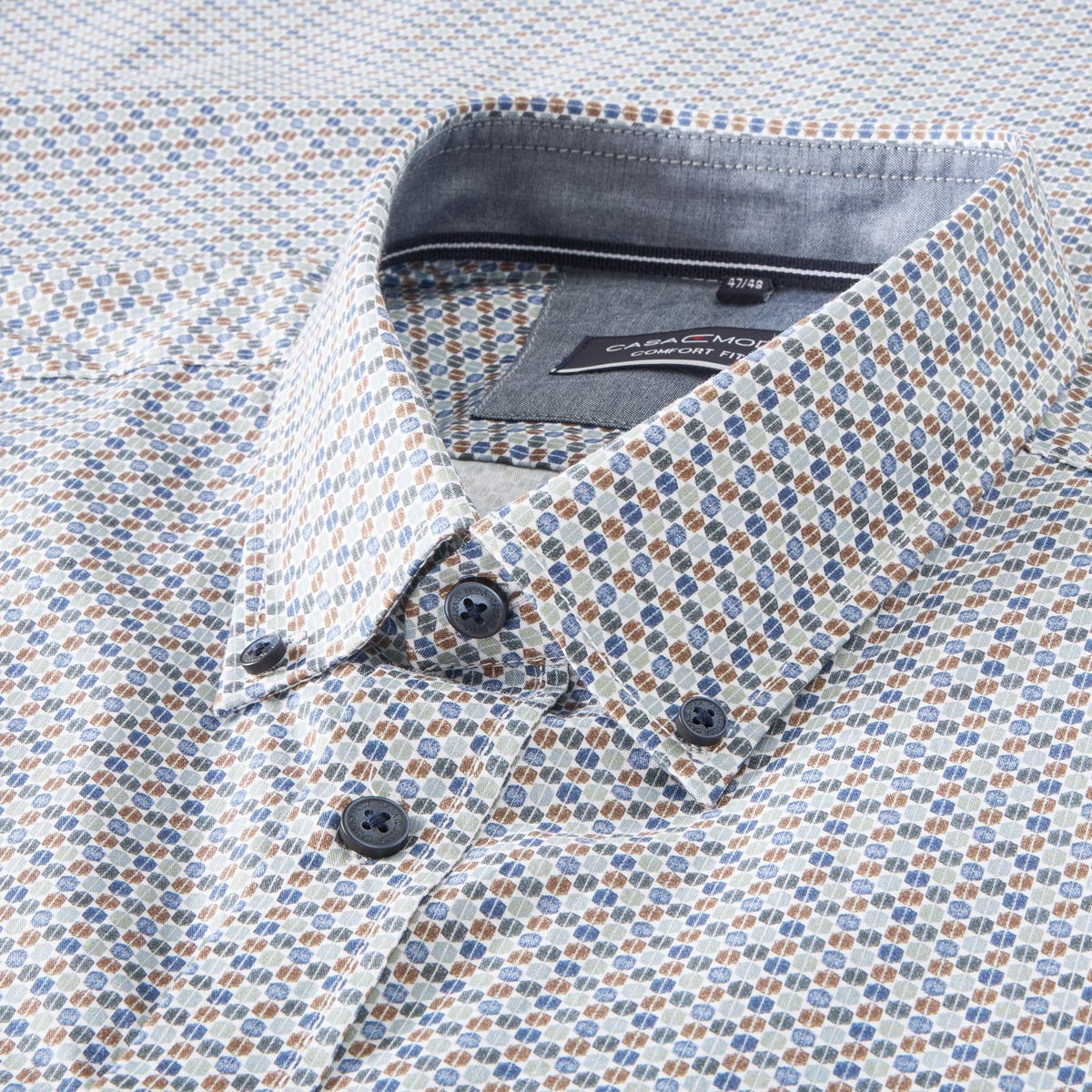 CASA MODA Freizeithemd mit Allover-Muster grün