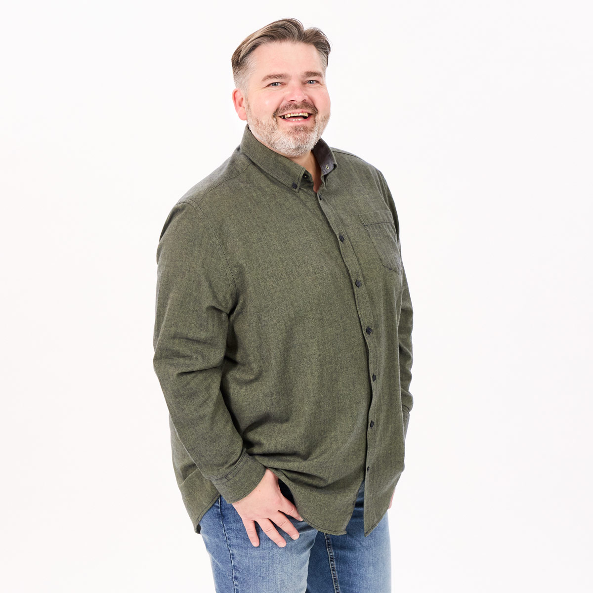 Pfundskerl Freizeithemd aus Baumwoll-Flanell grün