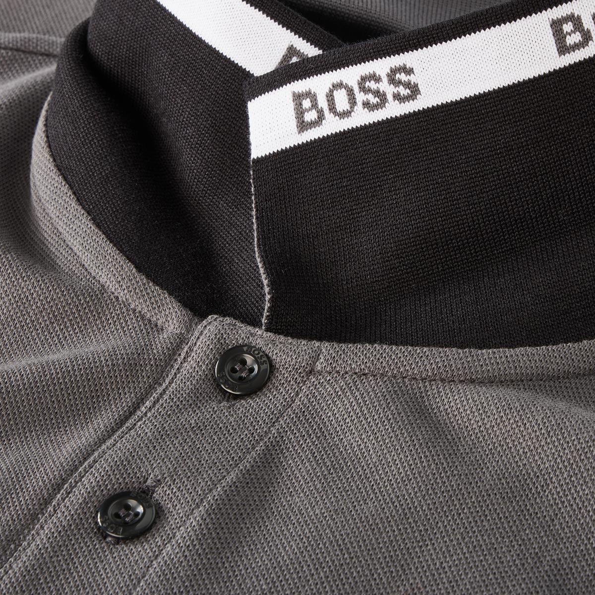 BOSS Poloshirt mit Kontrastdetails anthrazit