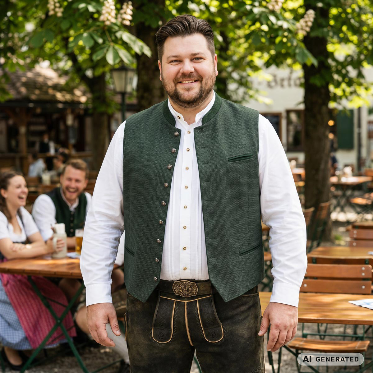 Hammerschmid Trachtenweste "Mirko" mit Stretch grün
