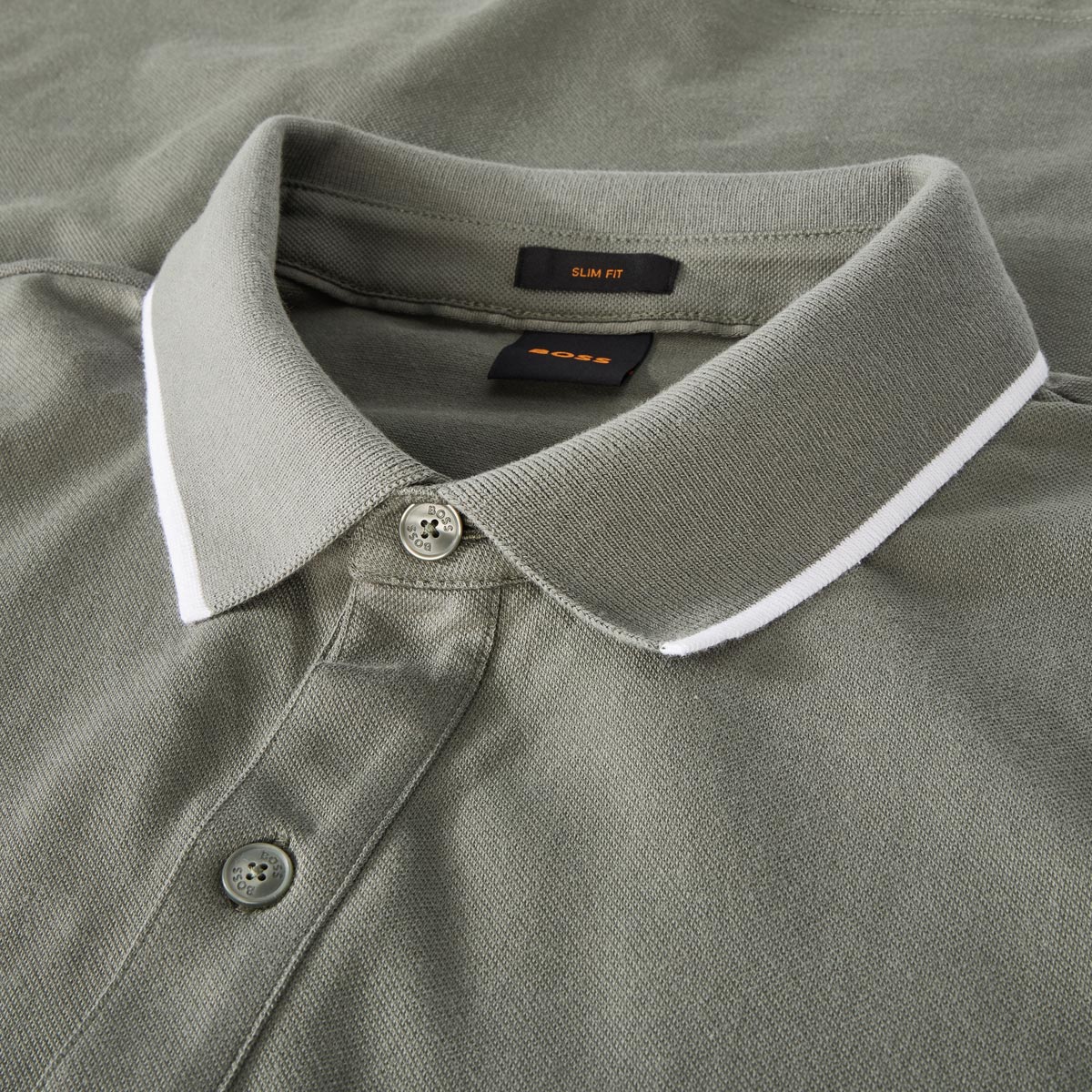 BOSS Poloshirt mit Elasthan grau