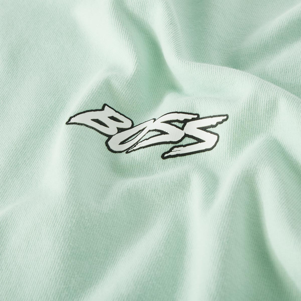 BOSS T-Shirt mit Print auf Vorder- und Rückseite mint