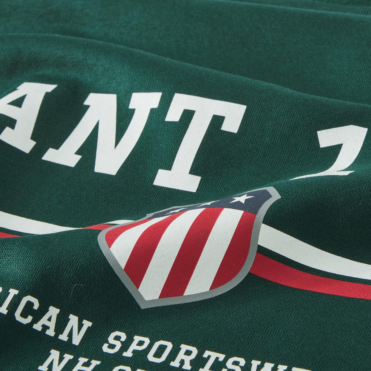 Gant Sweatshirt mit Label-Print dunkelgrün