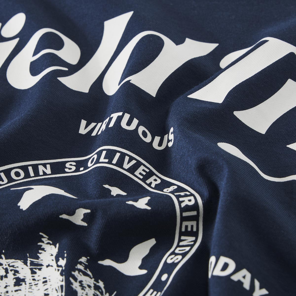 s.Oliver T-Shirt mit Print dunkelblau