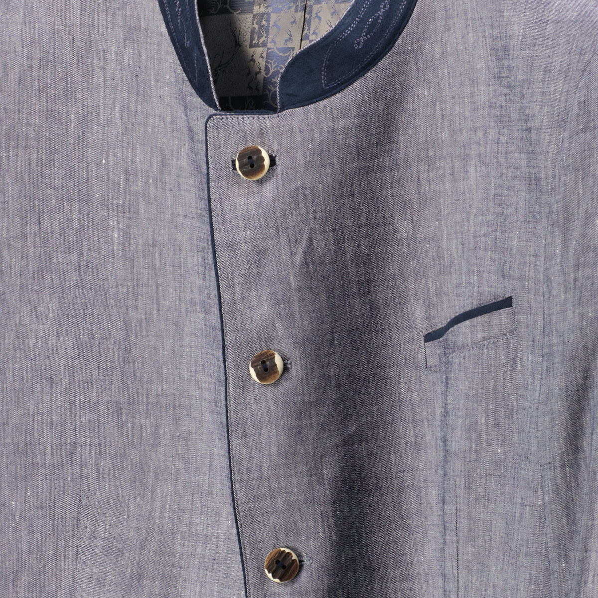 Weis Trachtensakko aus Leinenmischung blau