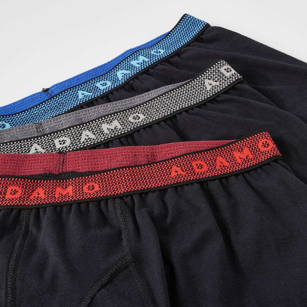 ADAMO 3er-Pack Pants mit Dehnbund und Logo-Schriftzug schwarz