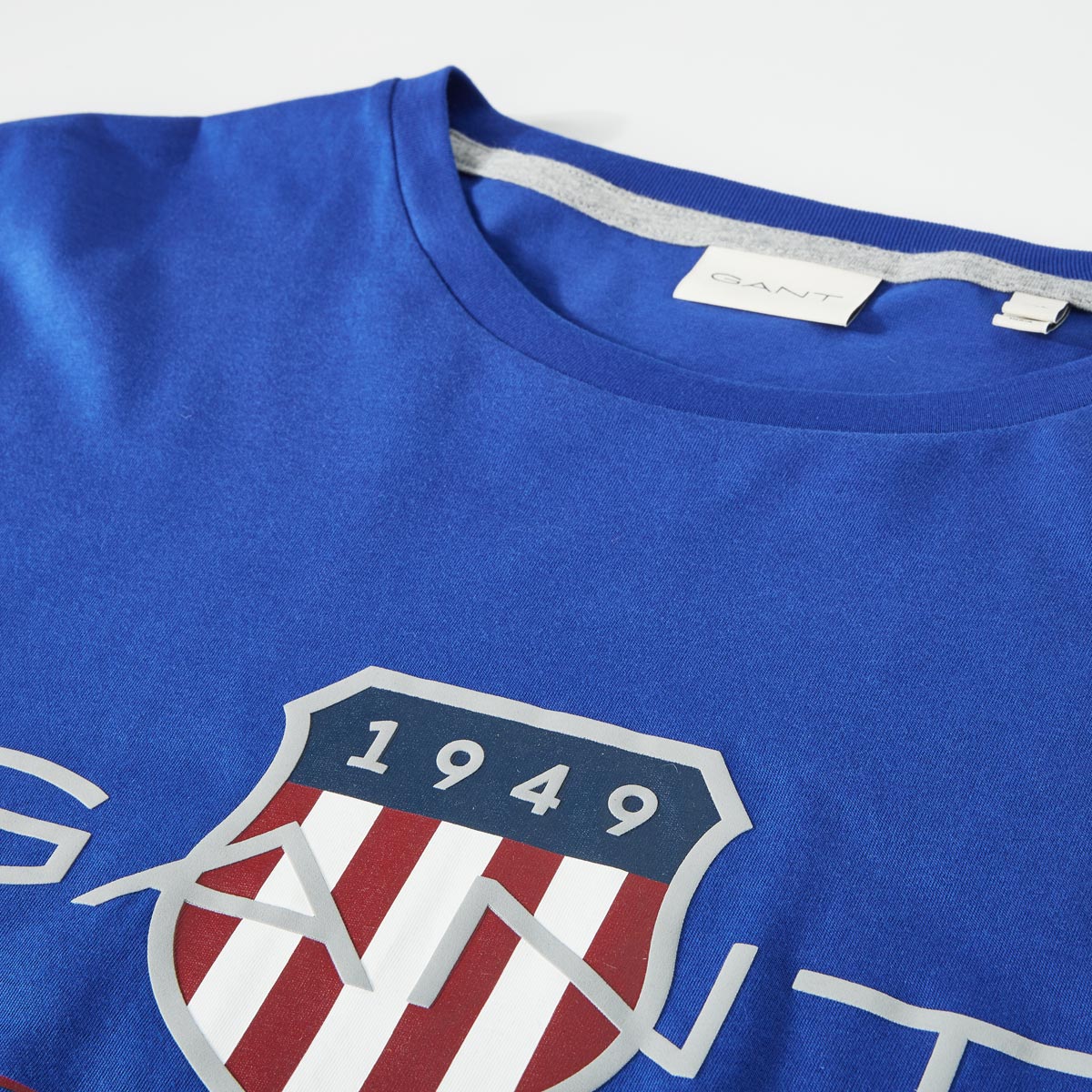 Gant T-Shirt mit Label-Print blau