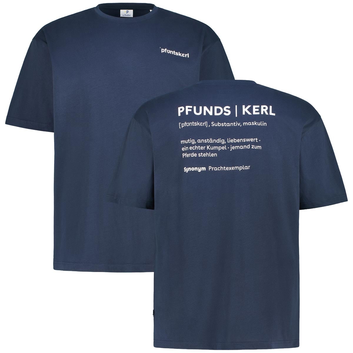 Pfundskerl T-Shirt Mit Print Auf Vorder- Und Rückseite Farbe Dunkelblau Größe, 5XL