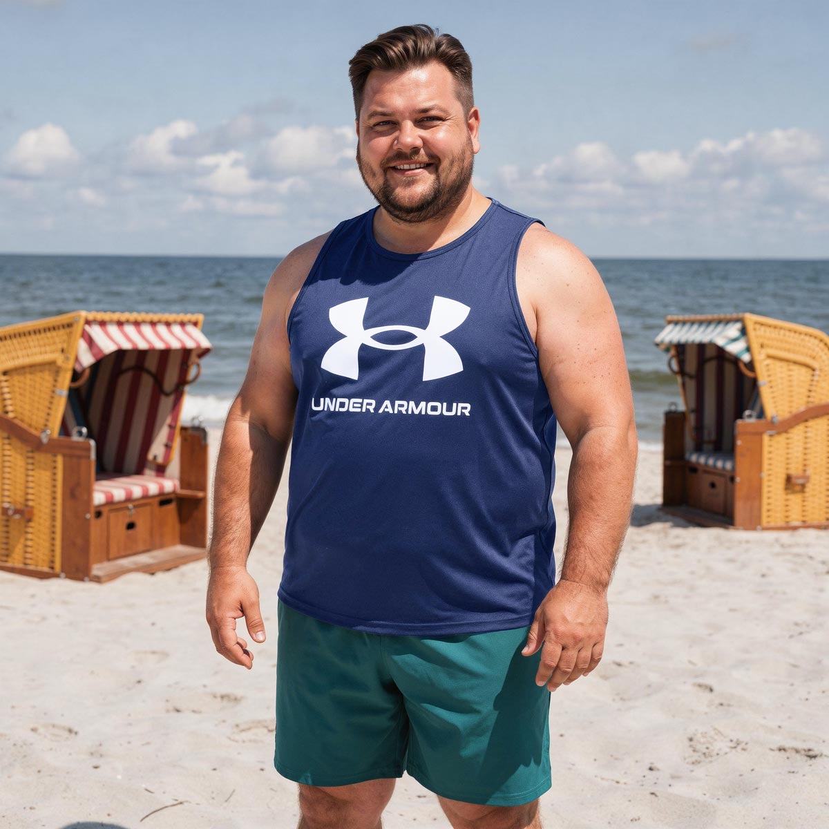 Under Armour Tanktop mit Label-Print schwarz