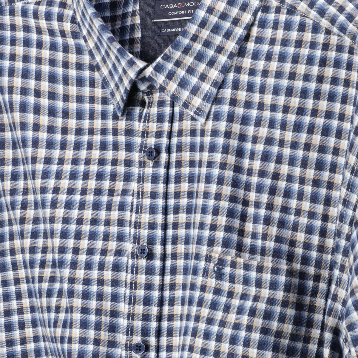 CASA MODA Freizeithemd aus Baumwolle, Cashmere Feeling blau