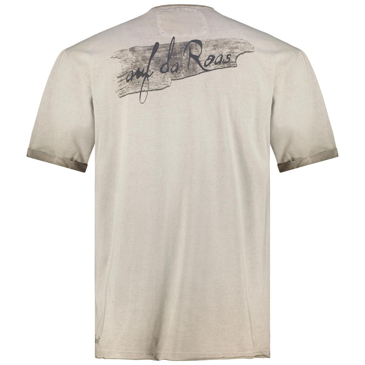 HangOwear T-Shirt mit Print auf Vorder- und Rückseite beige