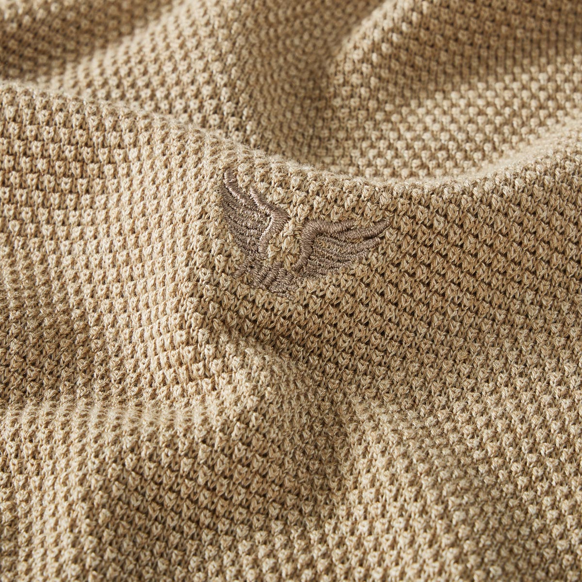 PME LEGEND Feinstrickpullover aus Baumwollmischung sand