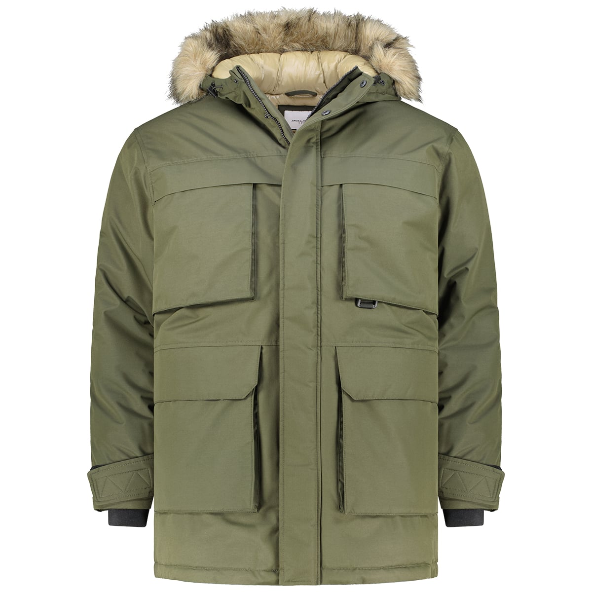 Jack&Jones Parka mit abnehmbarem Kunstfellkragen, wasserabweisend dunkelgrün Jack&Jones Parka mit abnehmbarem Kunstfellkragen, wasserabweisend dunkelgrün