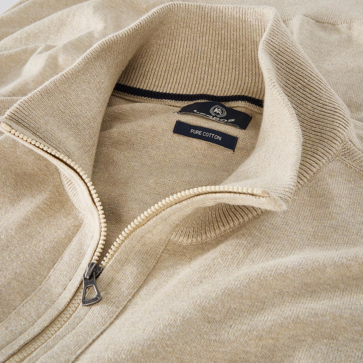 Lerros Pullover aus Baumwolle beige