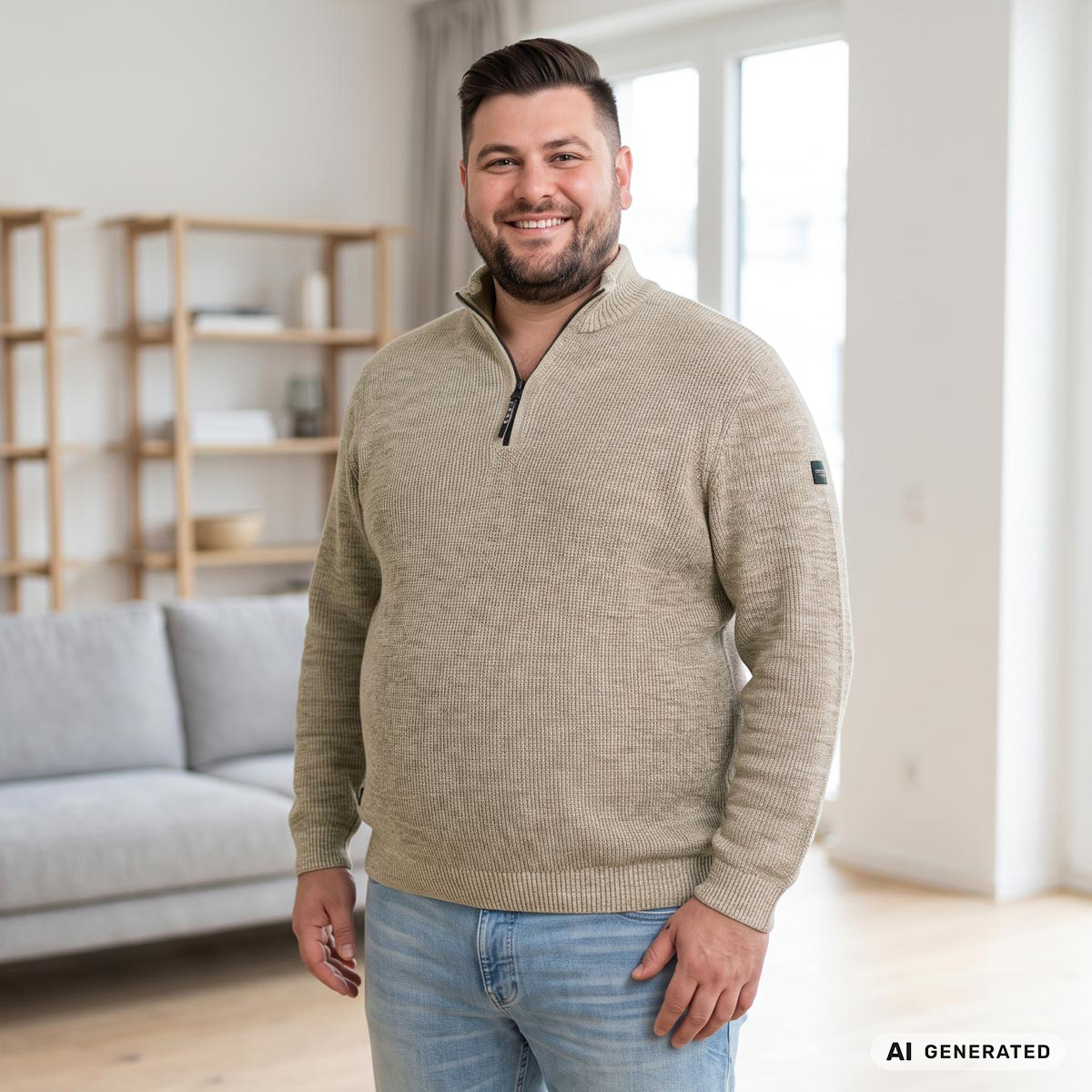 camel active Troyer-Pullover aus Strick beige