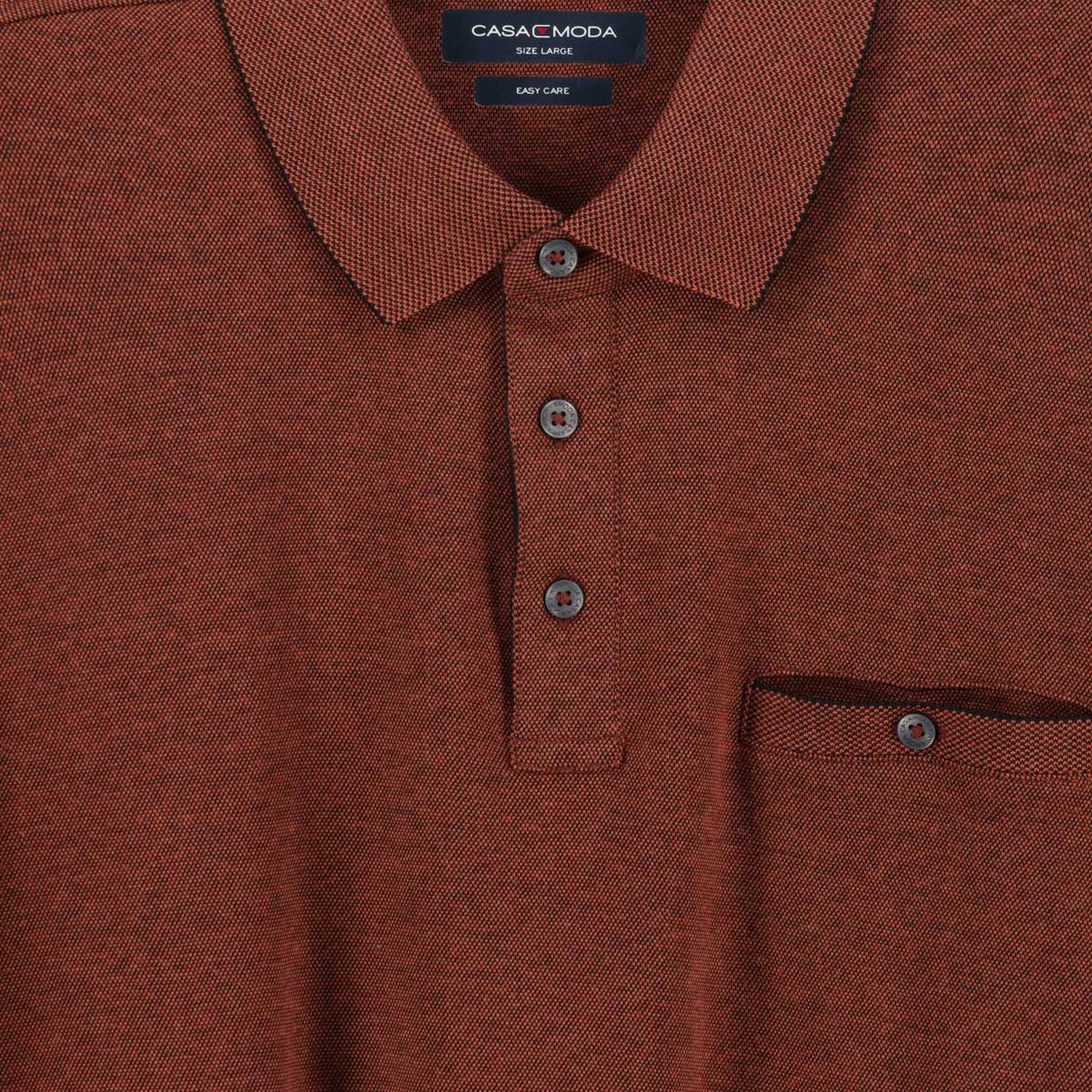 CASA MODA Pflegeleichtes Stretch-Poloshirt terra