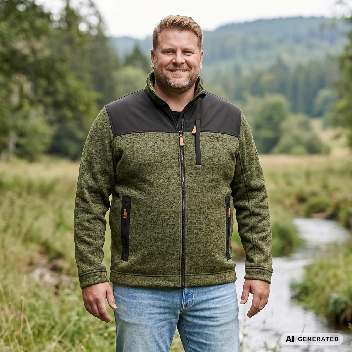 Blue Wave Strickfleecejacke, wasserabweisend oliv