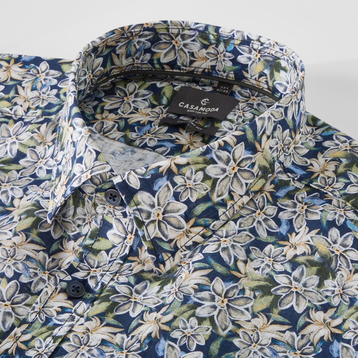 CASA MODA Freizeithemd mit floralem Muster blau