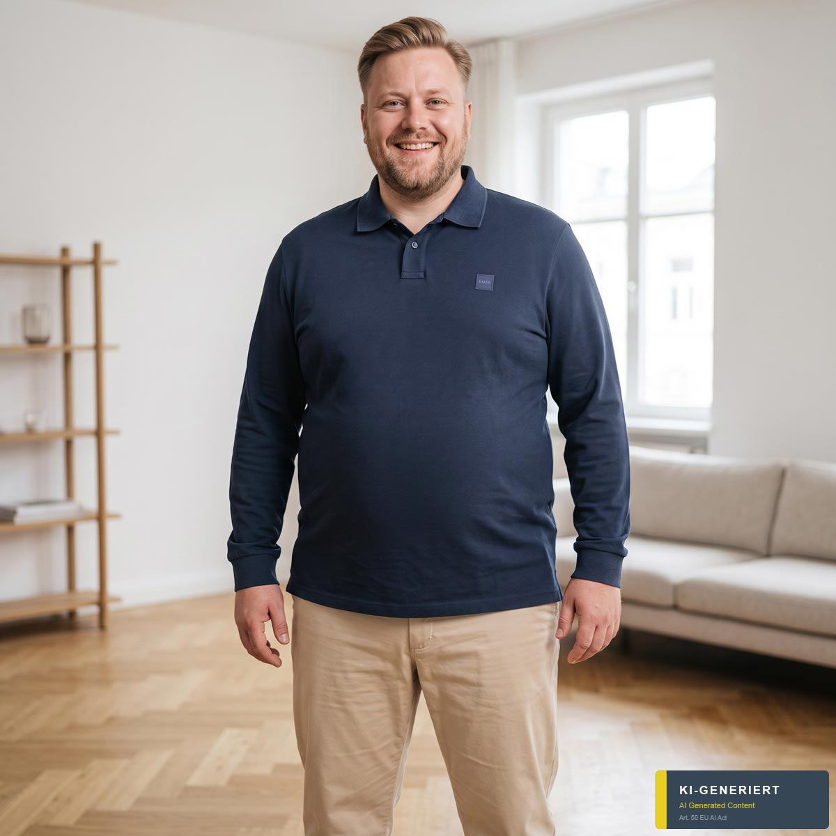 BOSS Poloshirt mit Elasthan dunkelblau