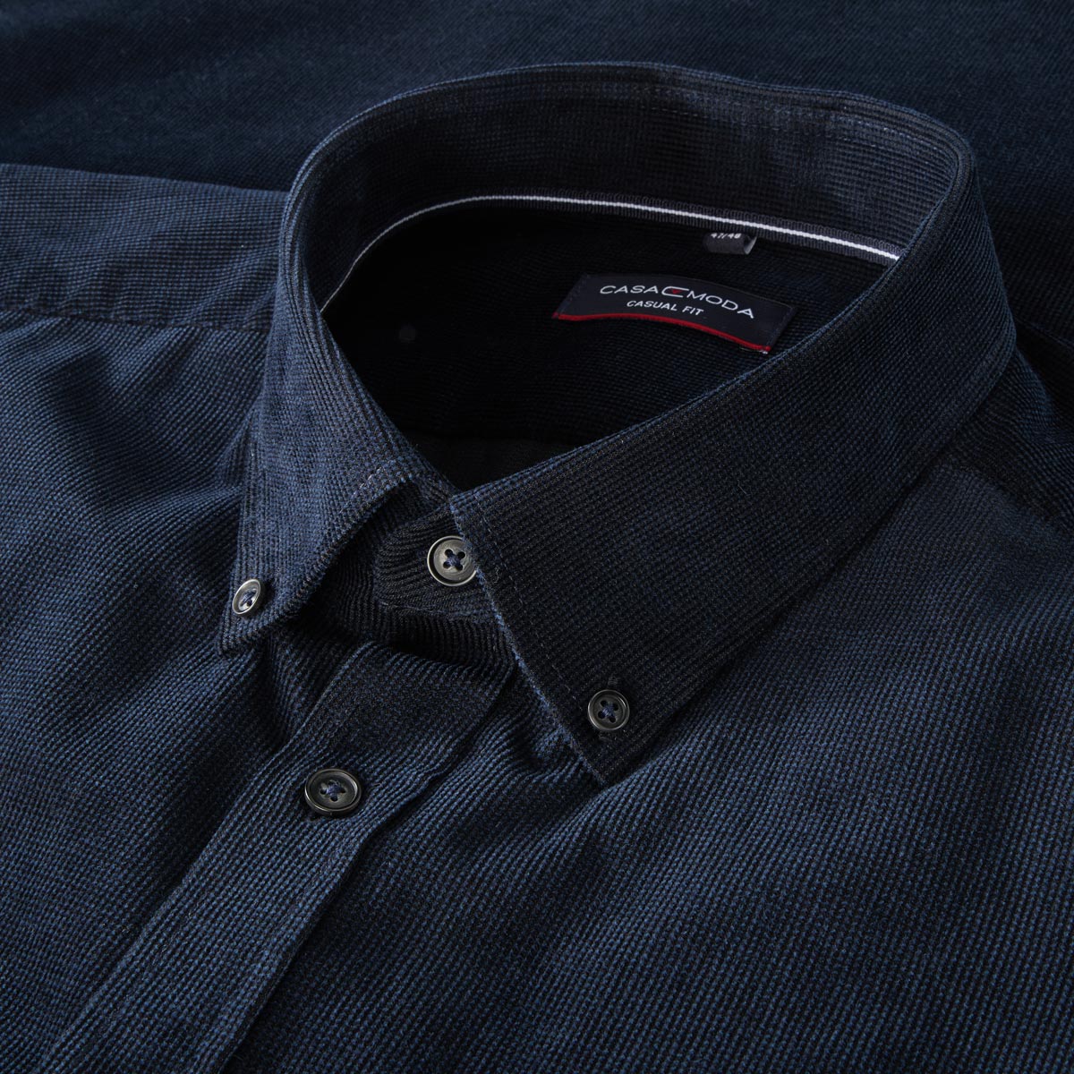 CASA MODA Freizeithemd aus Baumwolle blau