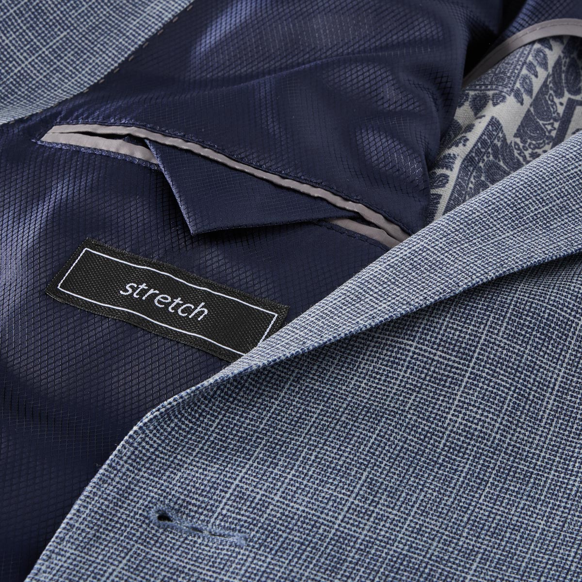 Weis Stretch-Sakko mit Musterung "Diego C" blau